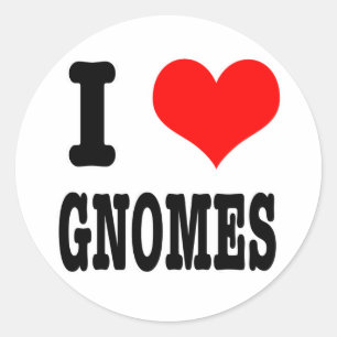 I HEART (LOVE) gnomes Classic Round Sticker