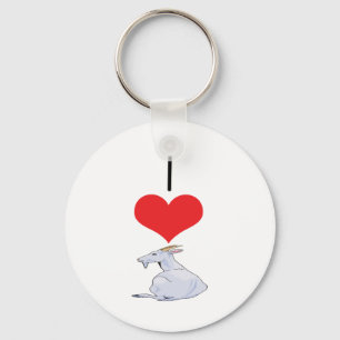I Heart (Love) Goats Keychain