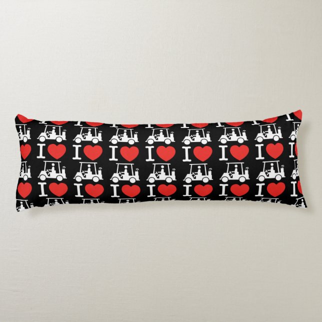 I Heart (Love) Golf Cart Body Pillow (Back)