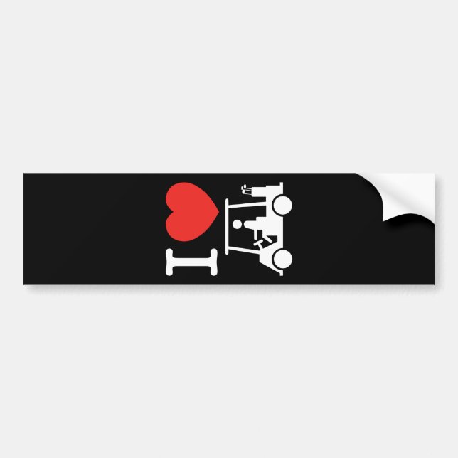 I Heart (Love) Golf Cart Bumper Sticker (Front)