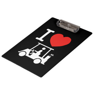 I Heart (Love) Golf Cart Clipboard