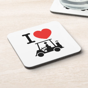 I Heart (Love) Golf Cart Coaster