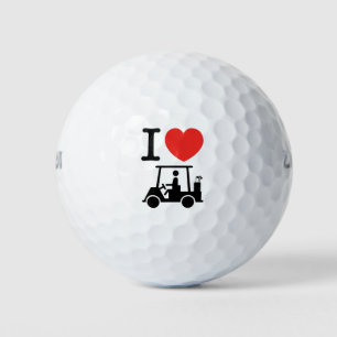 I Heart (Love) Golf Cart Golf Balls