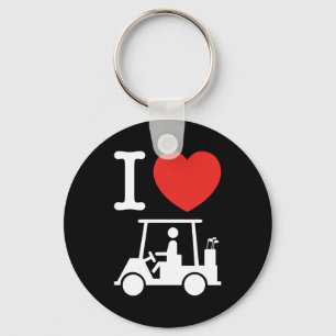 I Heart (Love) Golf Cart Keychain