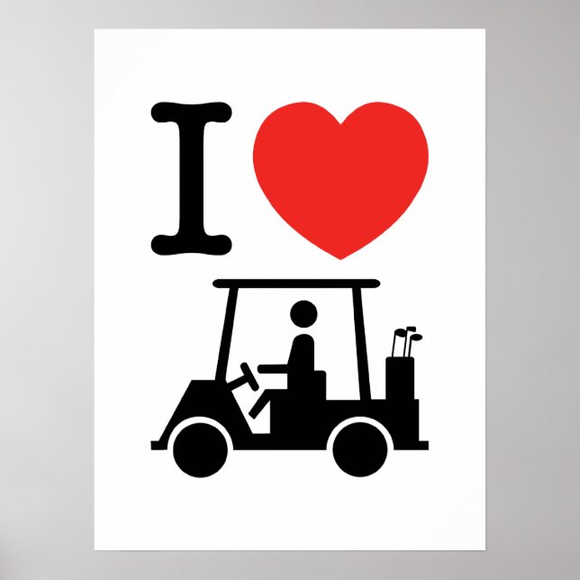 I Heart (Love) Golf Cart Poster (Front)