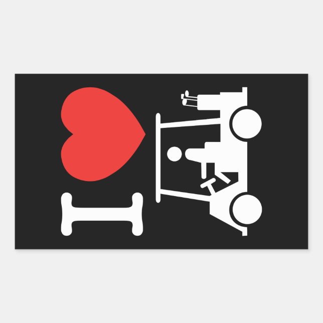 I Heart (Love) Golf Cart Sticker (Front)