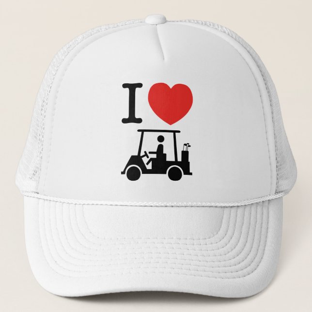 I Heart (Love) Golf Cart Trucker Hat (Front)