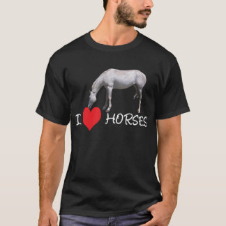 I Heart (Love) Horses - White Horse T-Shirt