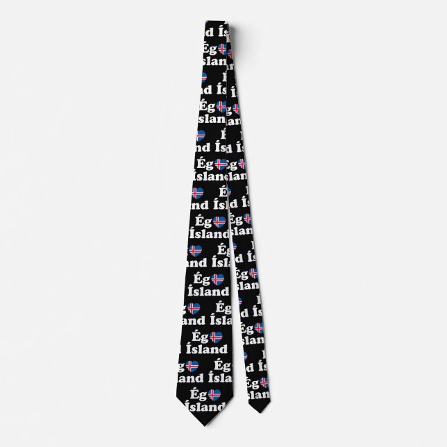 I Heart (Love) Iceland [Ég Elska Ísland] Icelandic Tie (Front)