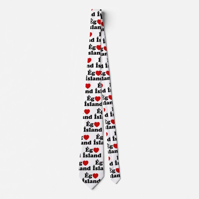 I Heart (Love) Iceland [Ég Elska Ísland] Icelandic Tie (Front)