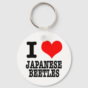 I HEART (LOVE) JAPANESE BEETLES KEYCHAIN