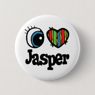 I Heart (Love) Jasper 2 Inch Round Button