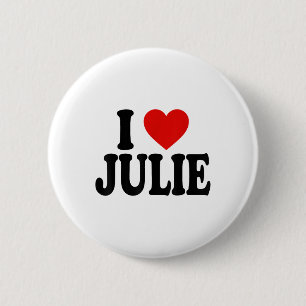 I Heart Love Julie _1 2 Inch Round Button