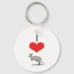 I Heart (Love) Kangaroos Keychain