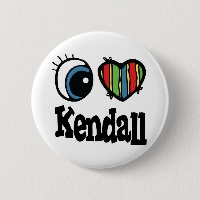 I Heart (Love) Kendall 2 Inch Round Button (Front)