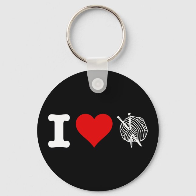 I Heart Love Knitting Keychain (Front)