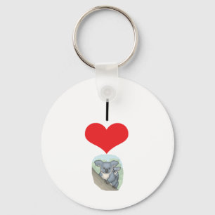 I Heart (Love) Koalas Keychain