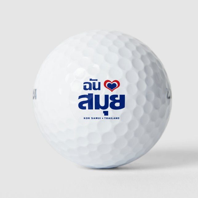 I Heart (Love) Koh Samui ❤ Thailand Golf Balls (Front)