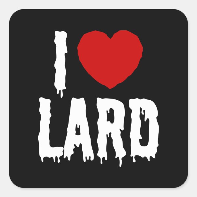 I HEART [LOVE] LARD SQUARE STICKER (Front)