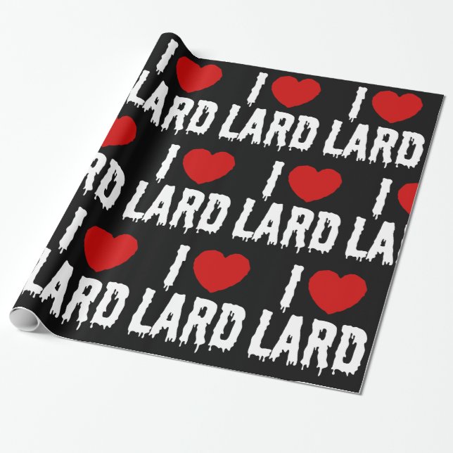 I HEART [LOVE] LARD WRAPPING PAPER (Unrolled)