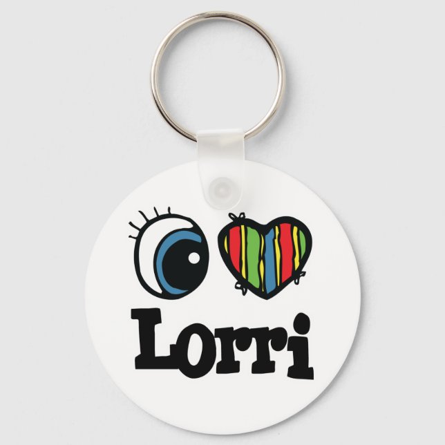 I Heart (Love) Lorri Keychain (Front)
