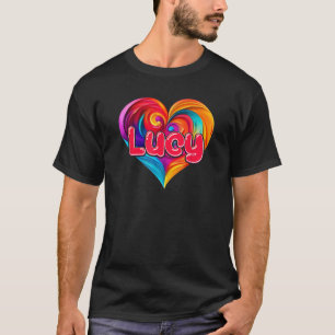 I Heart Love Lucy First Name Colourful Named T-Shirt