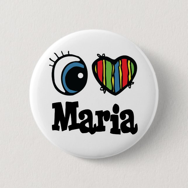 I Heart (Love) Maria 2 Inch Round Button (Front)