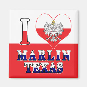 I Heart Love Marlin Texas Magnet