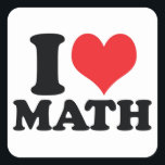 I Heart / love math Square Sticker<br><div class="desc">I Heart / love math</div>
