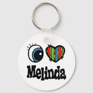 I Heart (Love) Melinda Keychain