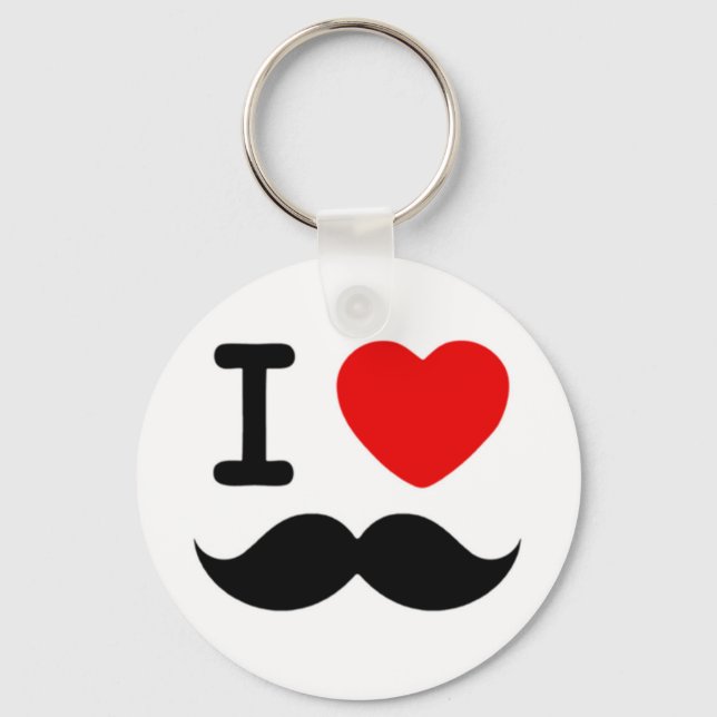 I heart / Love Moustaches / Moustaches Keychain (Front)