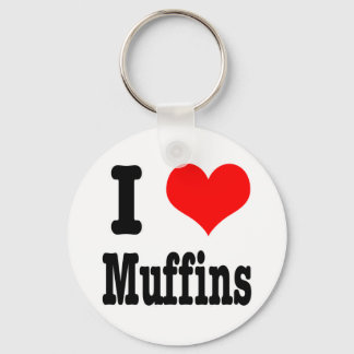 I HEART (LOVE) muffins Keychain