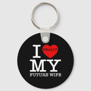 I Heart Love My Future Wife Marriage Fiance Groom  Keychain