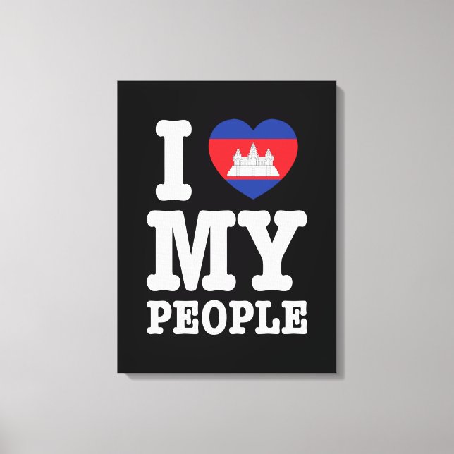 I Heart (Love) My Khmer People Canvas Print (Front)