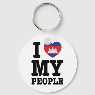 I Heart (Love) My Khmer People Keychain