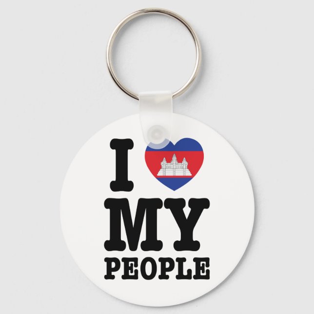 I Heart (Love) My Khmer People Keychain (Front)