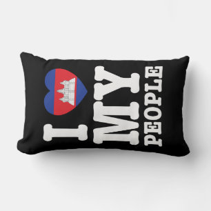 I Heart (Love) My Khmer People Lumbar Pillow