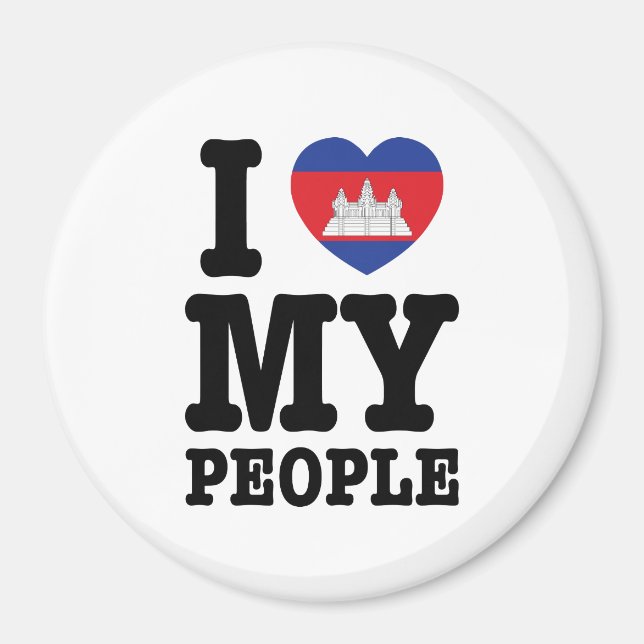 I Heart (Love) My Khmer People Magnet (Front)