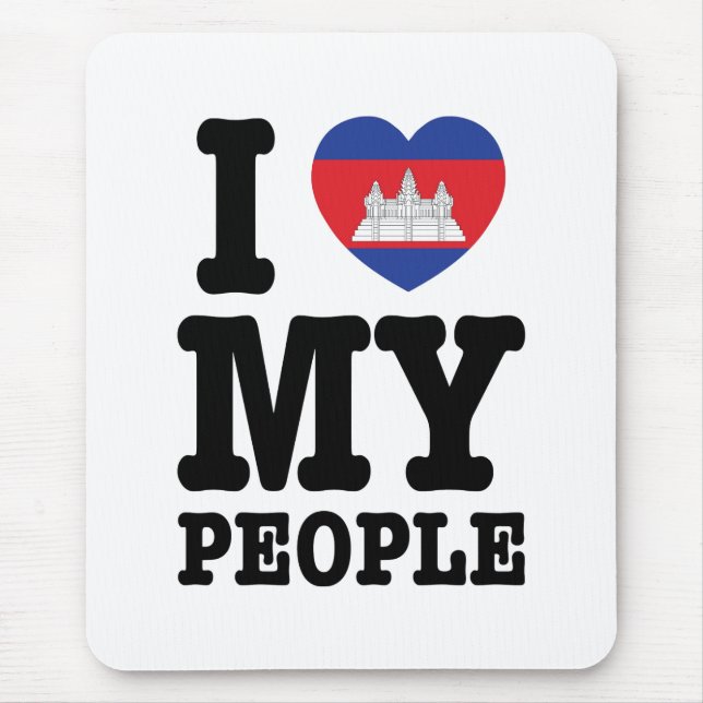 I Heart (Love) My Khmer People Mouse Pad (Front)