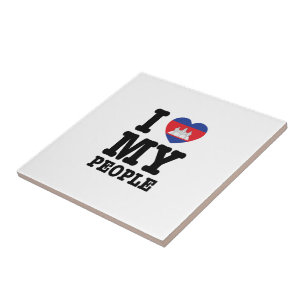 I Heart (Love) My Khmer People Tile