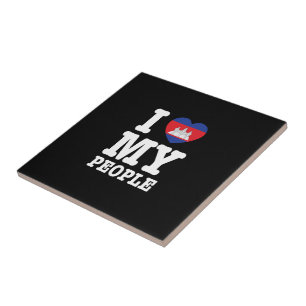 I Heart (Love) My Khmer People Tile