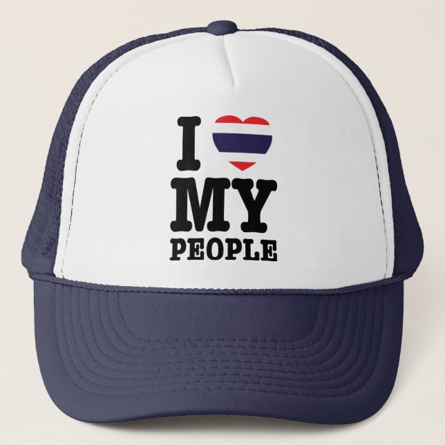 I Heart (Love) My Thai People Trucker Hat (Front)