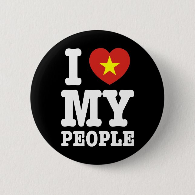 I Heart (Love) My Viet People 2 Inch Round Button (Front)