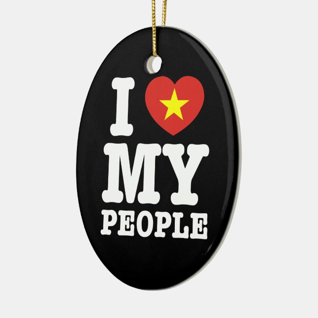 I Heart (Love) My Viet People Ceramic Ornament (Left)