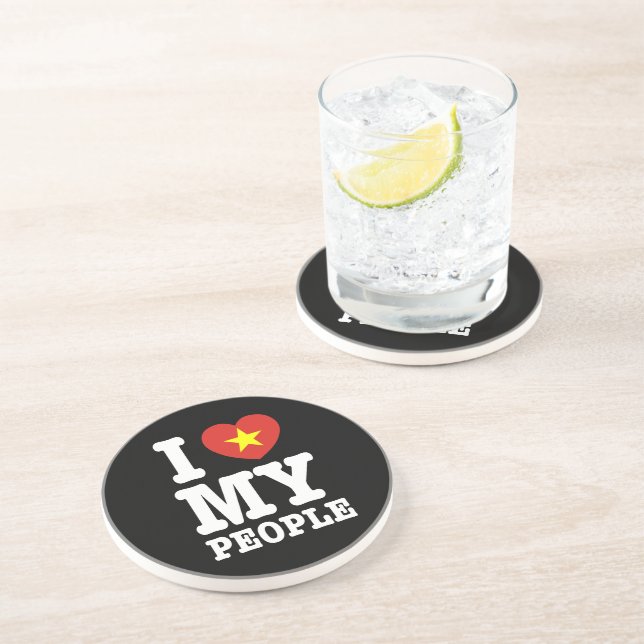 I Heart (Love) My Viet People Coaster (Side)