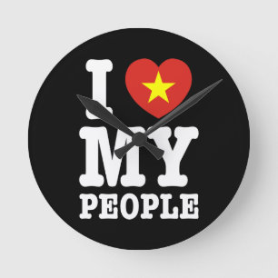 I Heart (Love) My Viet People Round Clock