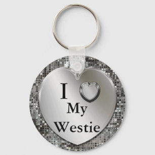 I Heart (Love) My Westie Keychain