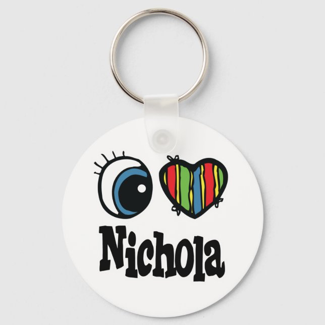 I Heart (Love) Nichola Keychain (Front)