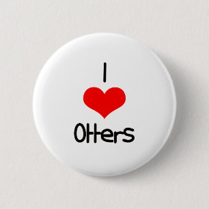 I Heart (Love) Otters 2 Inch Round Button