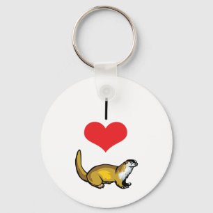 I Heart (Love) Otters Keychain